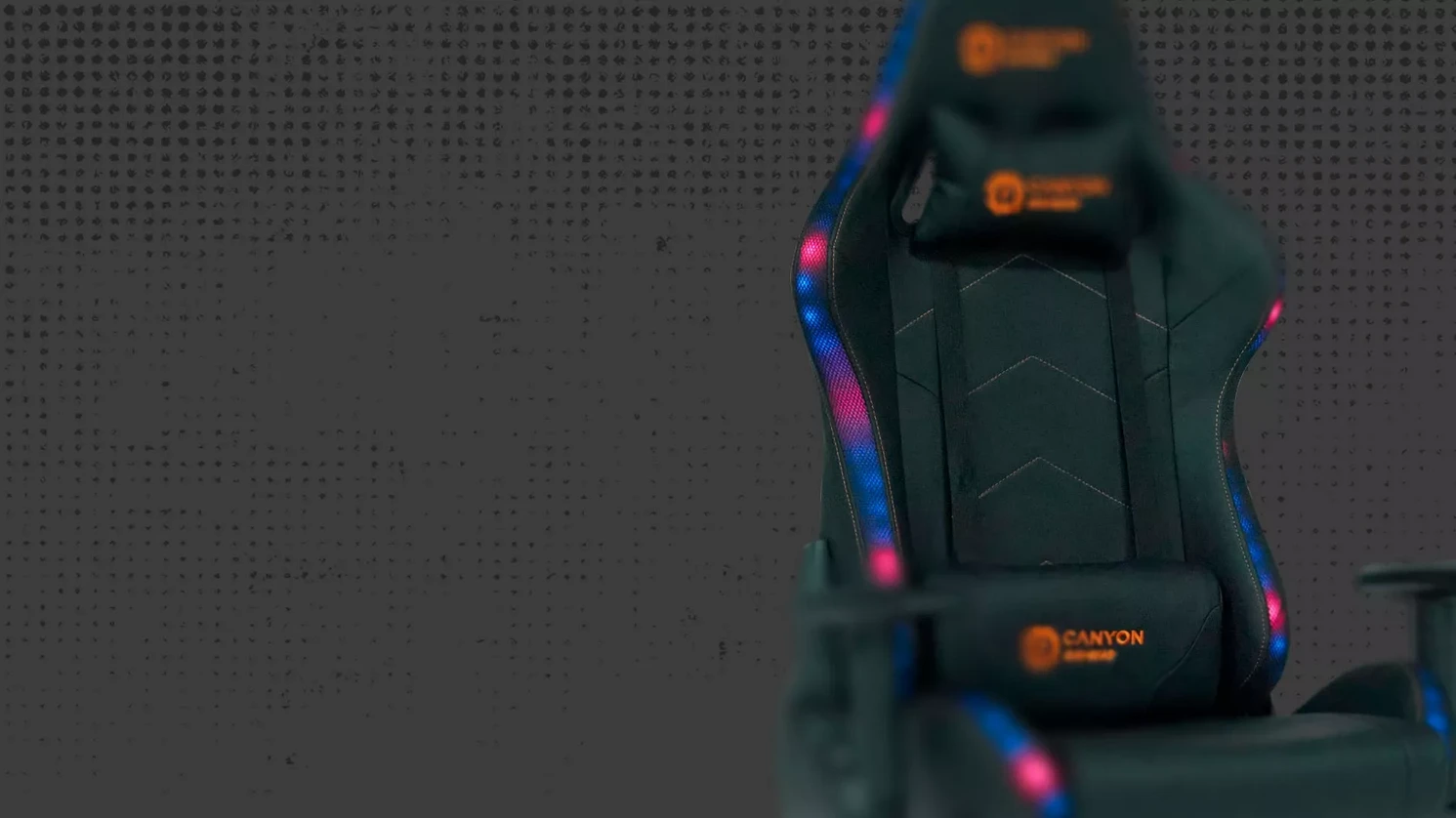 Žaidimų kėdė CANYON Irida RGBCH03 RGB, Juodos spalvos aprašymas - Prekės nuotrauka