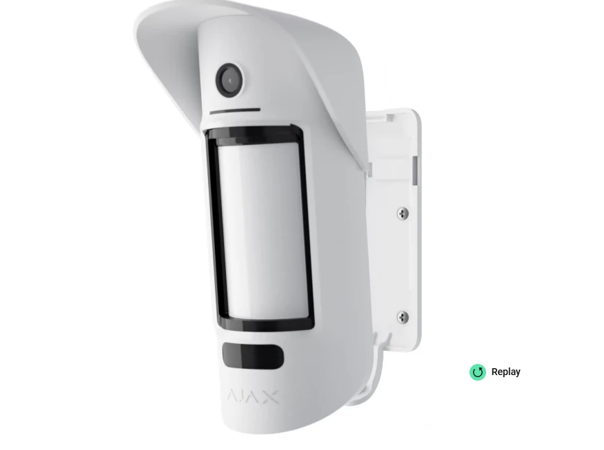 Detektorius Ajax MotionCam Outdoor, Baltos spalvos aprašymas - Prekės nuotrauka