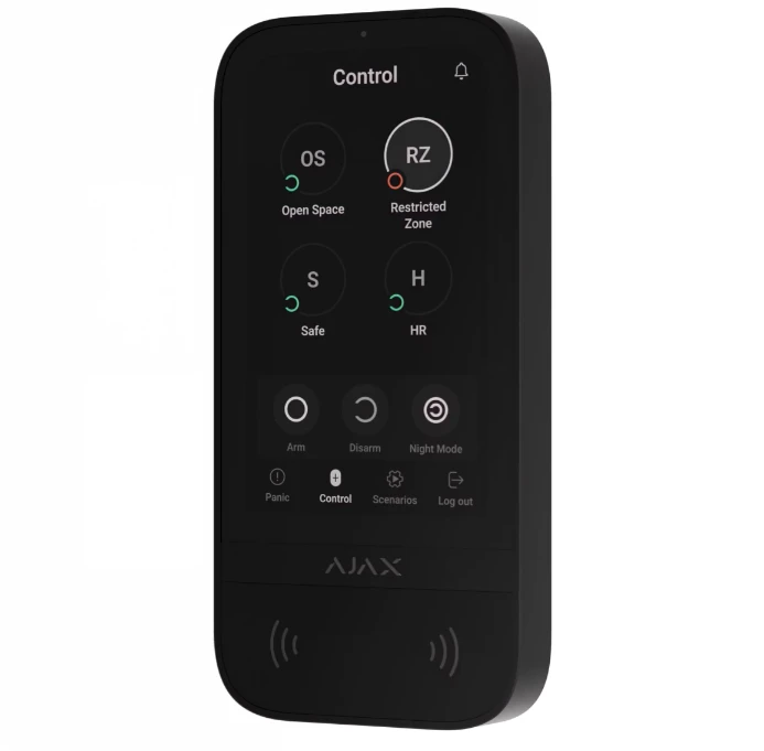 Signalizacijos Klaviatūra Ajax Keypad TouchScreen ASP, Baltos spalvos aprašymas - Prekės nuotrauka