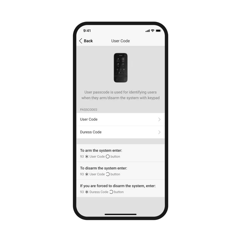Signalizacijos Klaviatūra Ajax Keypad TouchScreen ASP, Baltos spalvos aprašymas - Prekės nuotrauka