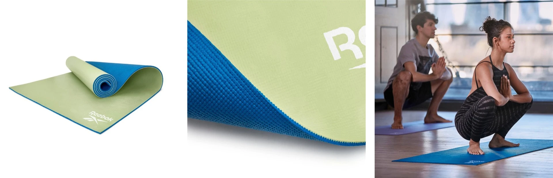 Jogos kilimėlis REEBOK RAYG-11060BLGN, 173x61x0,6cm (Žalsvos/Mėlynos spalvos) aprašymas - Prekės nuotrauka