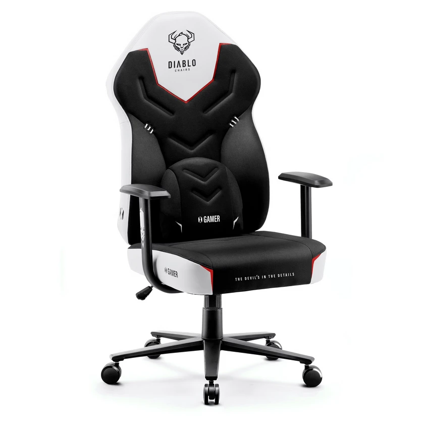 Žaidimų kėdė Diablo X-Gamer, Juodos/Baltos spalvos aprašymas - Prekės nuotrauka
