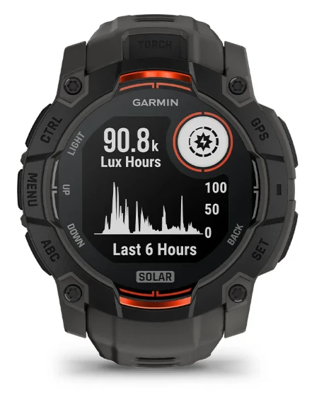 Išmanusis laikrodis Garmin Instinct 3 – 50 mm, Solar, Prieblandos dizaino su saulėgrįžos dizaino dirželiu aprašymas - Prekės nuotrauka