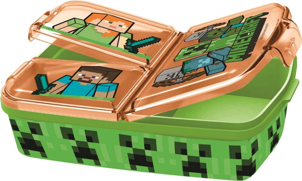 Pietų dėžutė STOR Multi Box Minecraft, Oranžinės - žalios spalvos aprašymas - Prekės nuotrauka