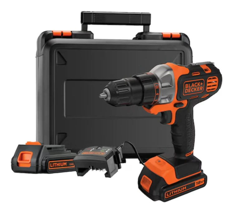 Black & Decker suktuvas gręžtuvas MultiEvo MT218KB-QW, 18V, 2x1.5 Ah, su lagaminu aprašymas - Prekės nuotrauka