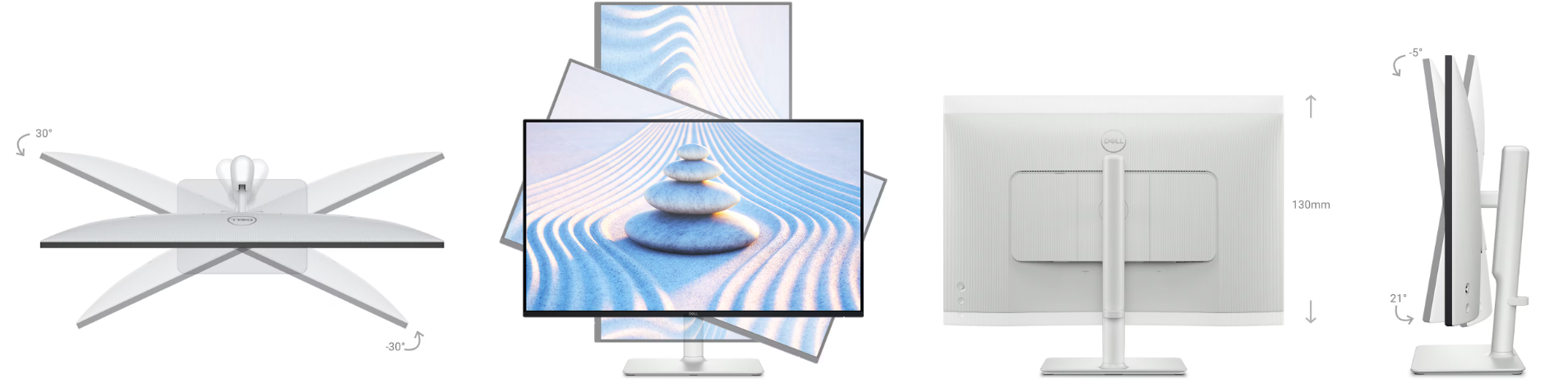 Monitorius Dell S2725HS/68.60 cm (27.0”)/IPS/ FHD/16:9/100 Hz/300 cd/m2/Tilt/Swivel/Pivot/Integrated 2 x 5W speakers aprašymas - Prekės nuotrauka