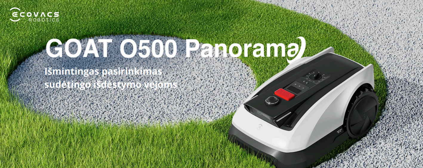 Belaidis vejos pjovimo robotas Ecovacs GOAT 0500 Panorama aprašymas - Prekės nuotrauka