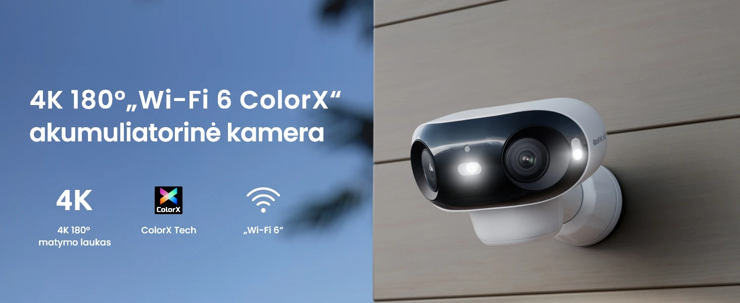 Akumuliatorinė kamera Reolink Argus B740X, 4K, 180°, Wi-Fi 6 aprašymas - Prekės nuotrauka