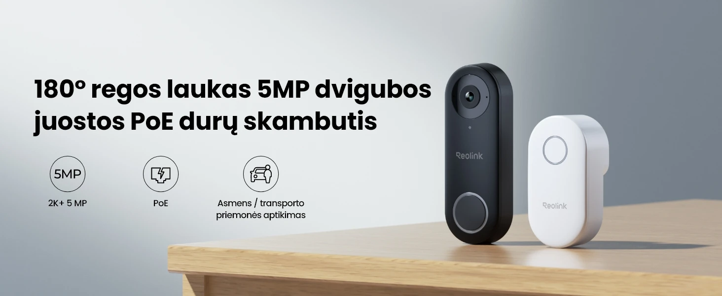 Išmanusis durų skambutis Reolink D340P su vaizdo funkcija aprašymas - Prekės nuotrauka