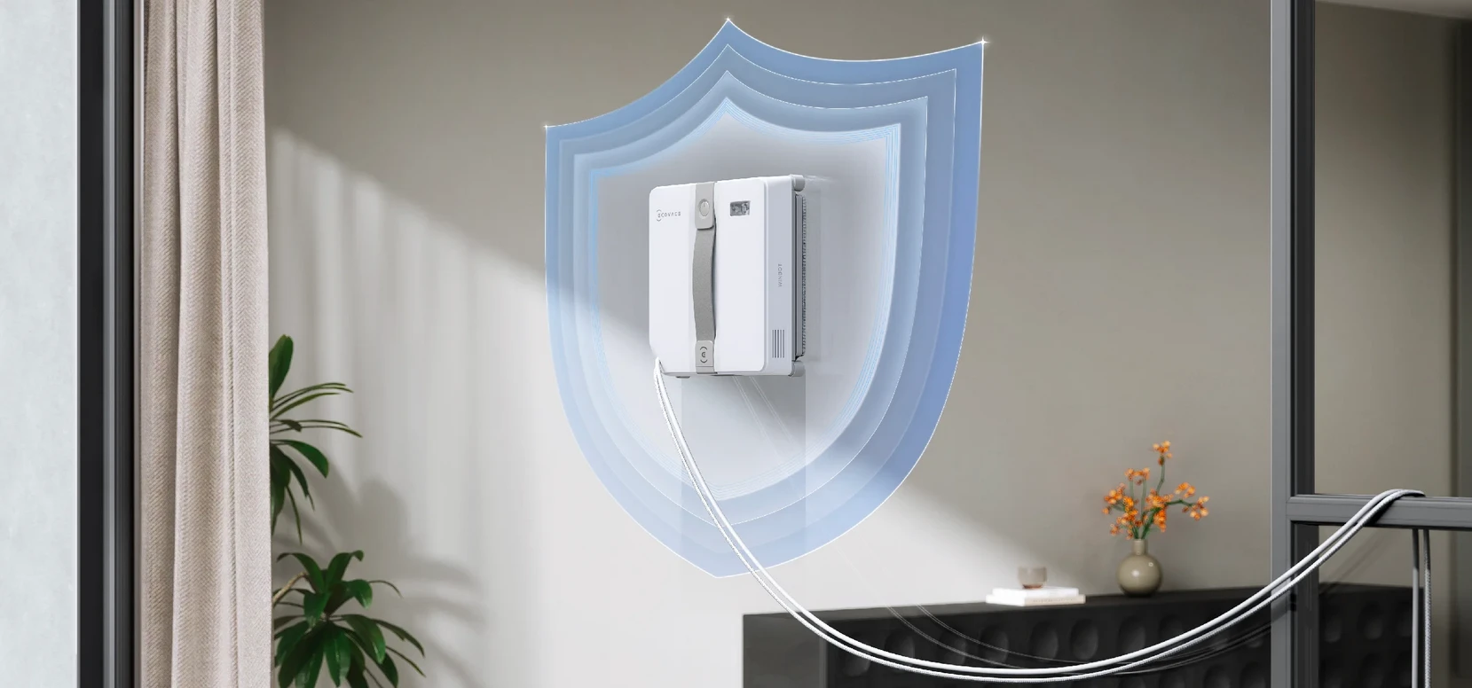 Langų valymo robotas Ecovacs WINBOT Mini, Pilkas aprašymas - Prekės nuotrauka