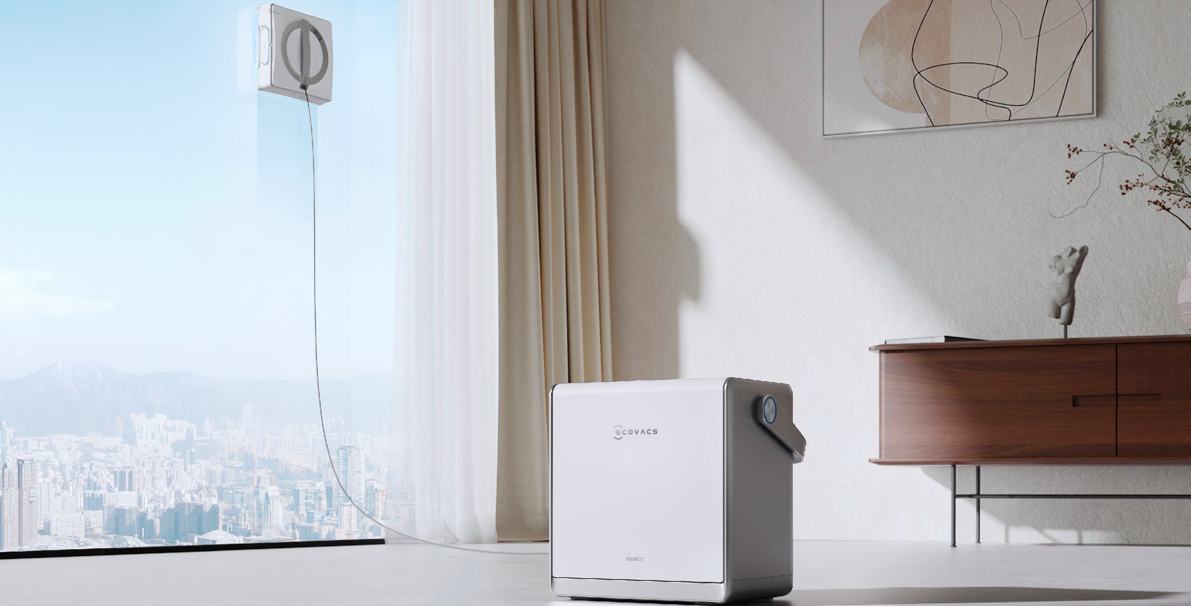 Langų valymo robotas Ecovacs Winbot W2 PRO, Baltas aprašymas - Prekės nuotrauka