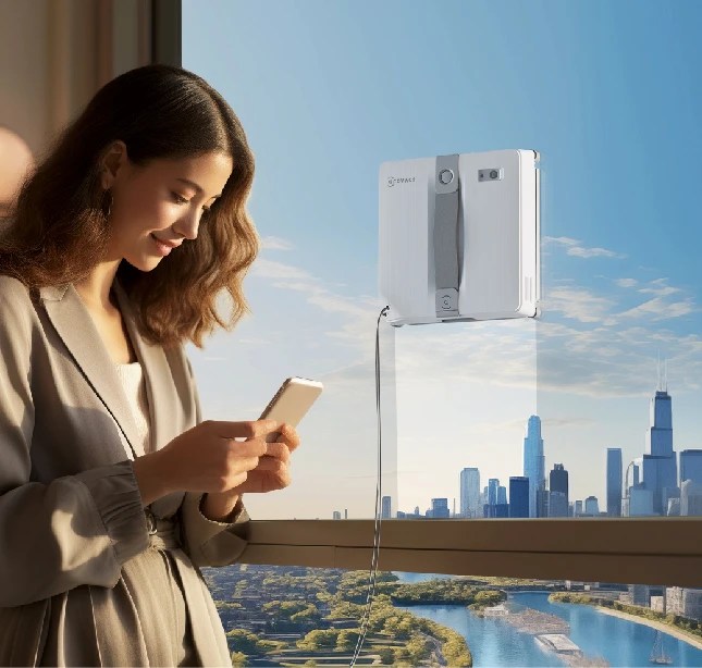 Langų valymo robotas Ecovacs WINBOT Mini, Pilkas aprašymas - Prekės nuotrauka