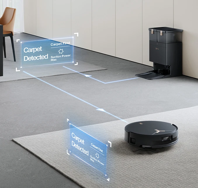 Dulkių siurblys - robotas Ecovacs Deebot T50 Max Pro Omni, Juodas aprašymas - Prekės nuotrauka