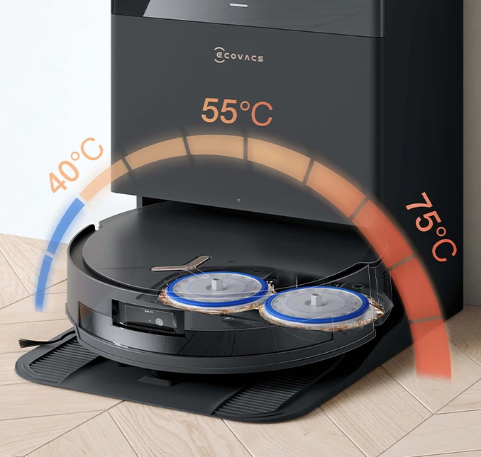 Dulkių siurblys - robotas Ecovacs Deebot T50 Max Pro Omni, Juodas aprašymas - Prekės nuotrauka
