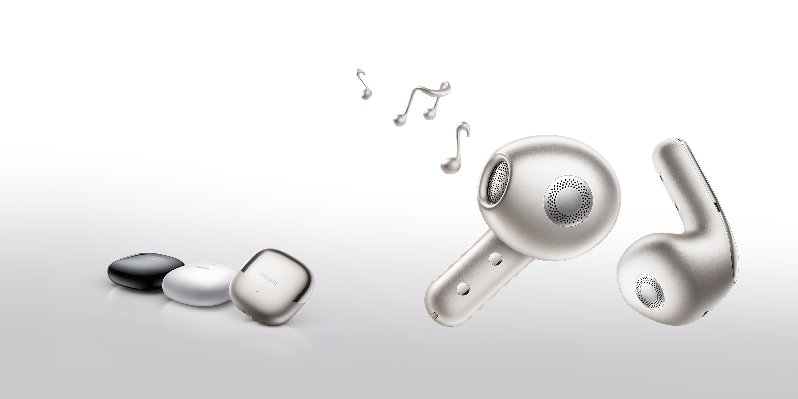 Belaidės ausinės Xiaomi Buds 5, Baltos aprašymas - Prekės nuotrauka