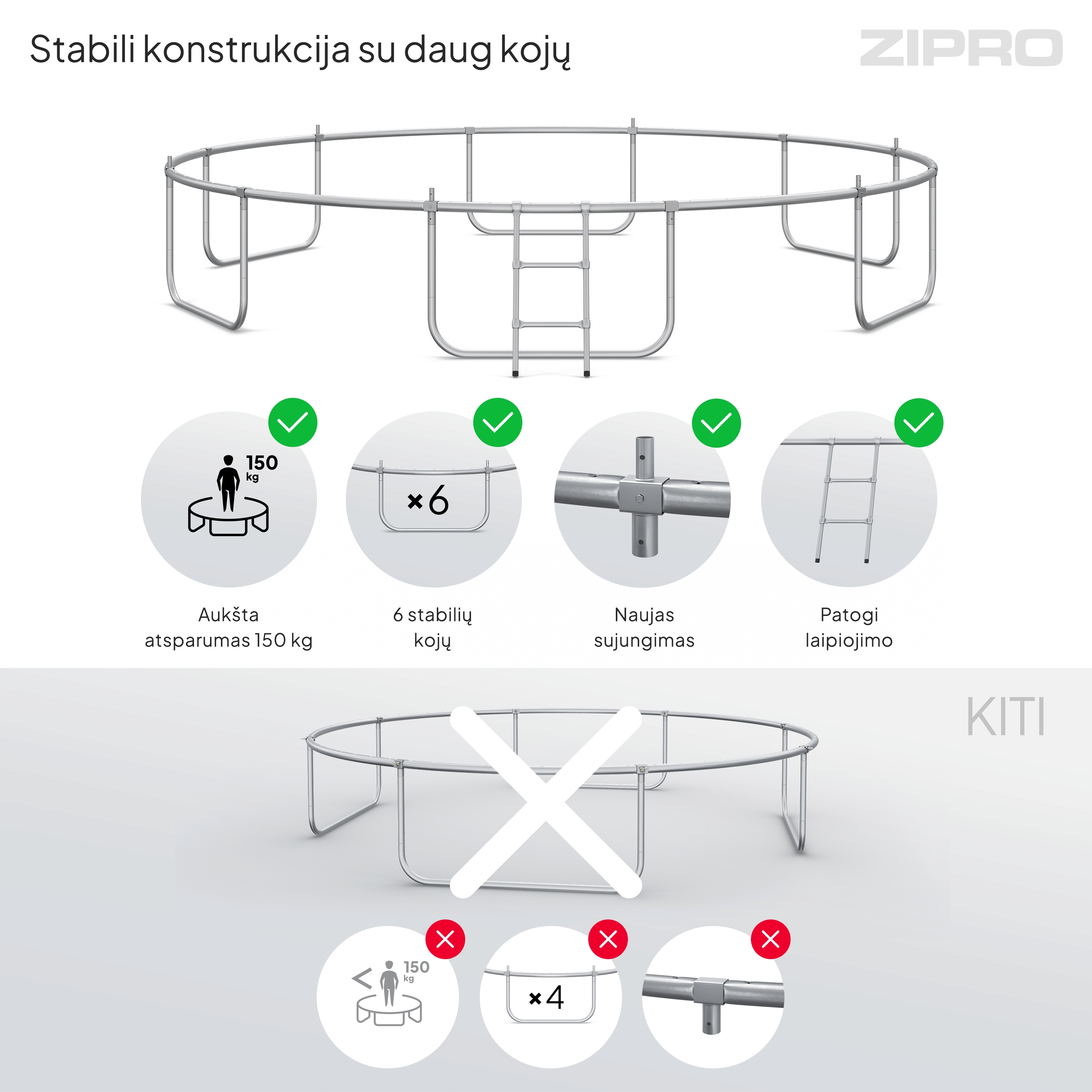Zipro Pro OUT batutas su išoriniu tinklu 496 cm aprašymas - Prekės nuotrauka