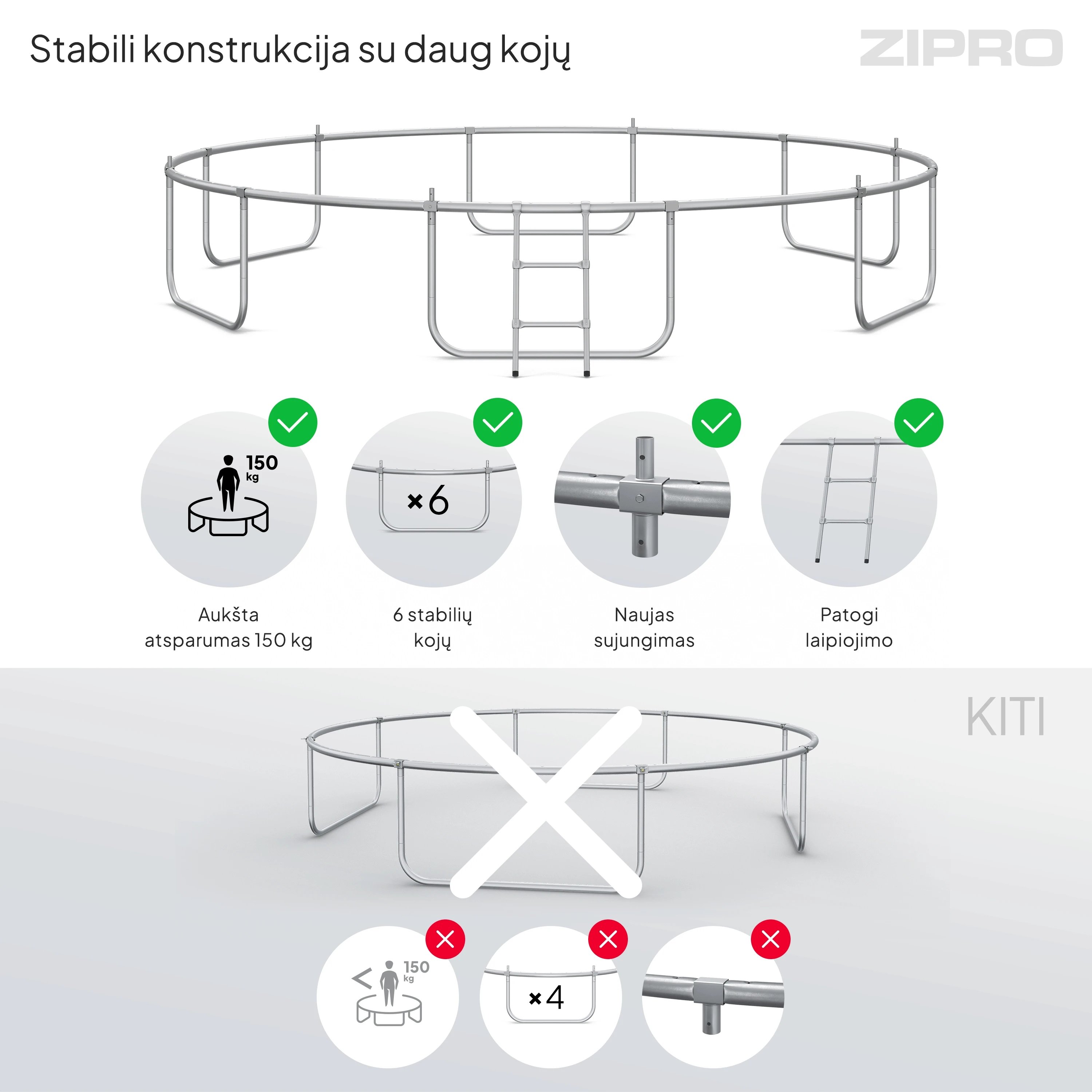 Zipro Pro OUT batutas su išoriniu tinklu 496 cm aprašymas - Prekės nuotrauka