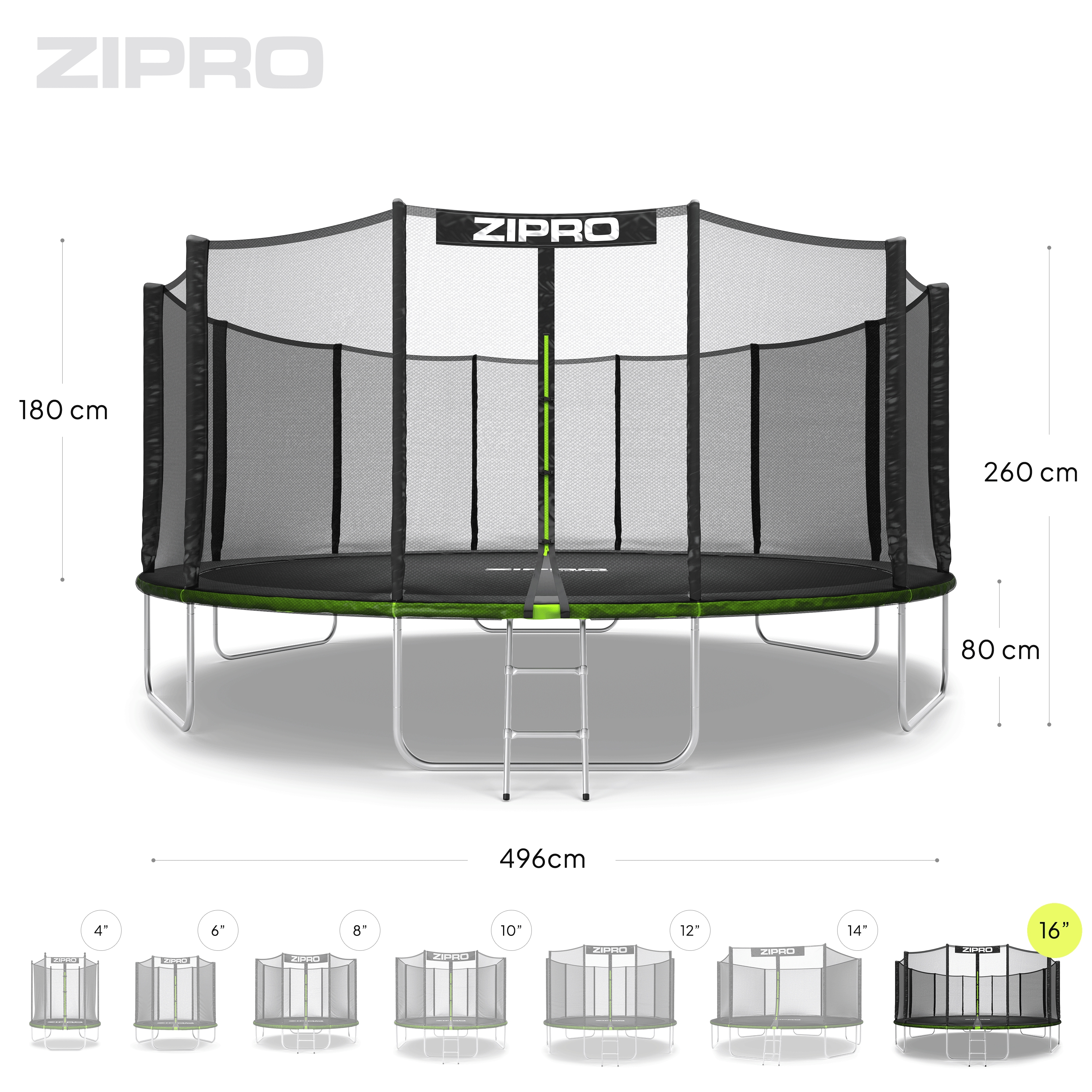 Zipro Pro OUT batutas su išoriniu tinklu 496 cm aprašymas - Prekės nuotrauka