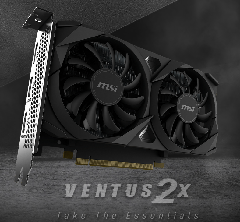 Vaizdo plokštė MSI NVIDIA GeForce RTX 3050 Ventus 2X E OC, 6 GB GDDR6, 96 bit, PCIE 4.0 16x, Dual Slot Fansink aprašymas - Prekės nuotrauka