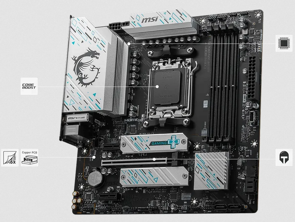 Pagrindinė plokštė MSI AMD B650M GAMING PLUS WIFI, AM5, Micro-ATX aprašymas - Prekės nuotrauka
