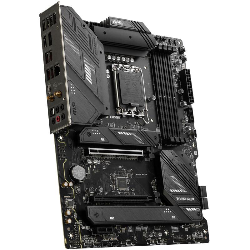 Pagrindinė plokštė MSI MAG B760 TOMAHAWK WIFI | Intel B760 Express | LGA1700 | ATX | Atmintis DDR5 | Atminties lizdai 4 | 1xPCI-Express 1x | 2xPCI-Express 16x | 3xM.2 | 1xHDMI | 1xDisplayPort aprašymas - Prekės nuotrauka