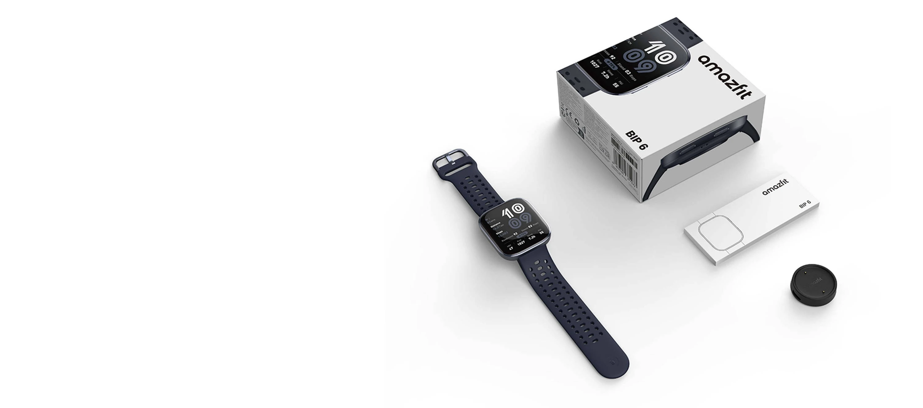 Išmanusis laikrodis Amazfit Bip 6, Kreminės spalvos su rusvu dirželiu aprašymas - Prekės nuotrauka