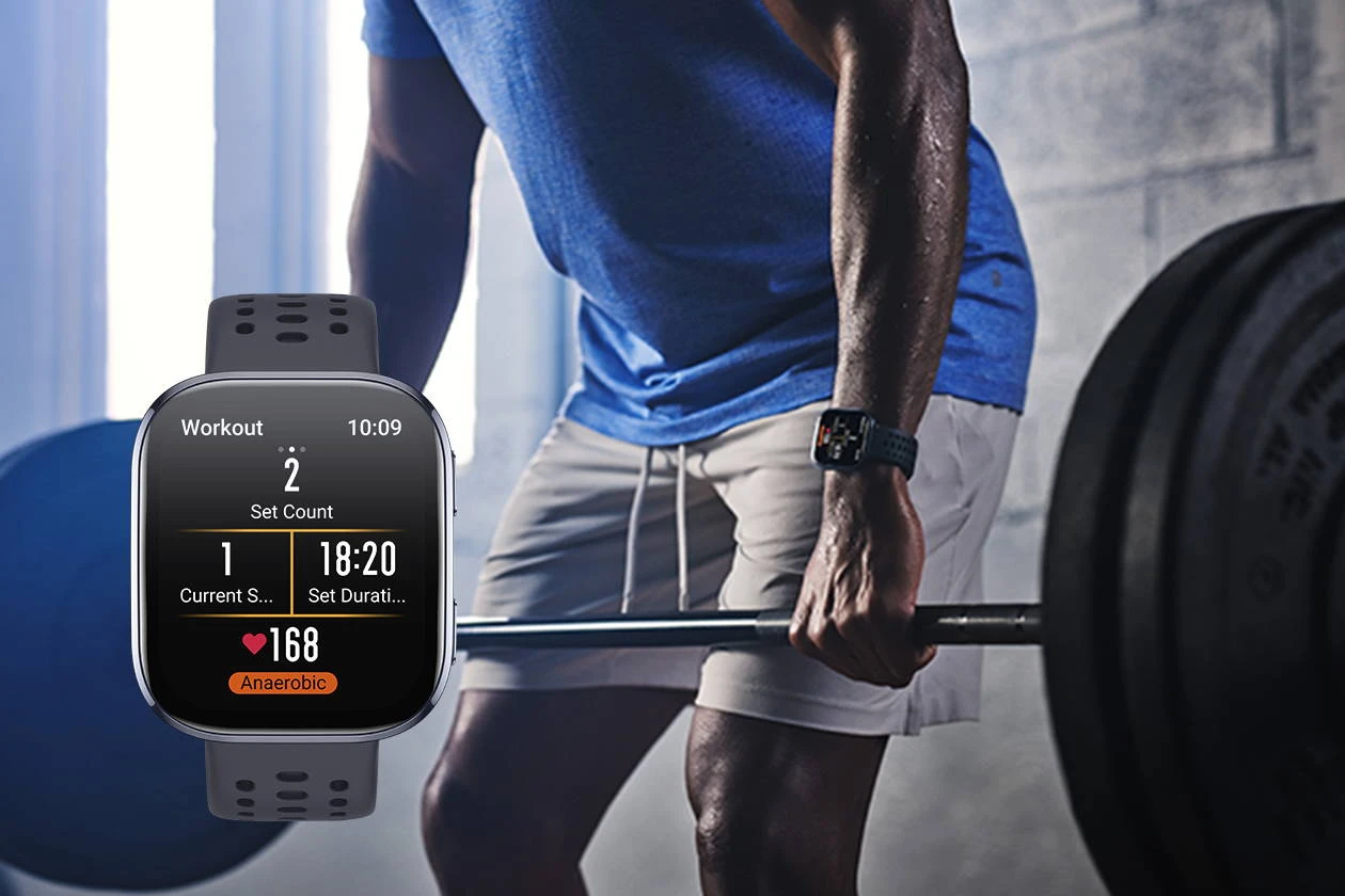 Išmanusis laikrodis Amazfit Bip 6, Kreminės spalvos su rusvu dirželiu aprašymas - Prekės nuotrauka