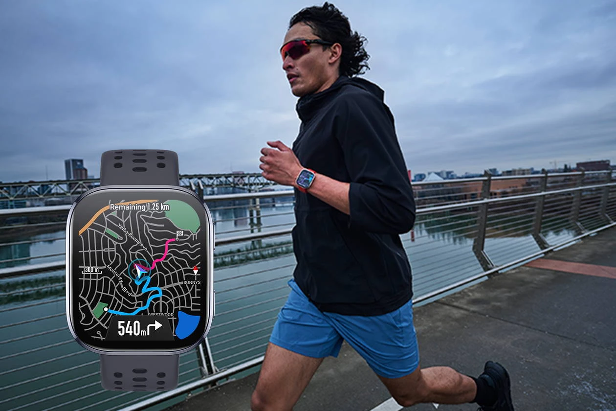 Išmanusis laikrodis Amazfit Bip 6, Kreminės spalvos su rusvu dirželiu aprašymas - Prekės nuotrauka