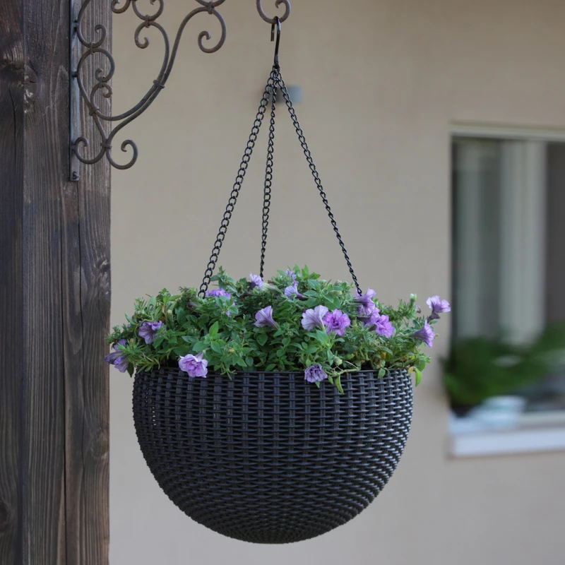 Ketter Hanging Sphere Planter apvalus pakabinamas vazonas, antracito spalvos aprašymas - Prekės nuotrauka