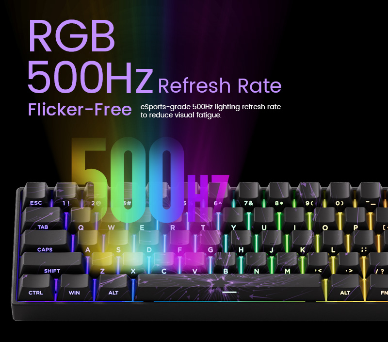 Other Laidinė klaviatūra Akko MonsGeek FUN60 Pro Gaming, USB-C, RGB, magnetiniai perjungikliai, ANSI (US), Juodos spalvos aprašymas - Prekės nuotrauka