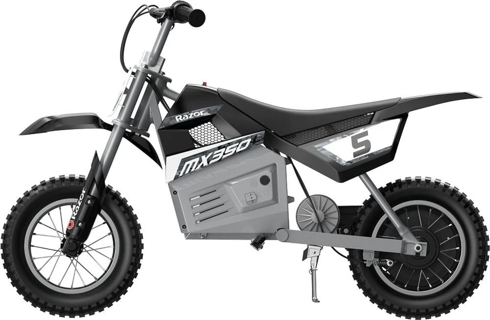 Elektrinis motociklas RAZOR Motor MX350 Dirt, Juodos ir pilkos spalvos aprašymas - Prekės nuotrauka