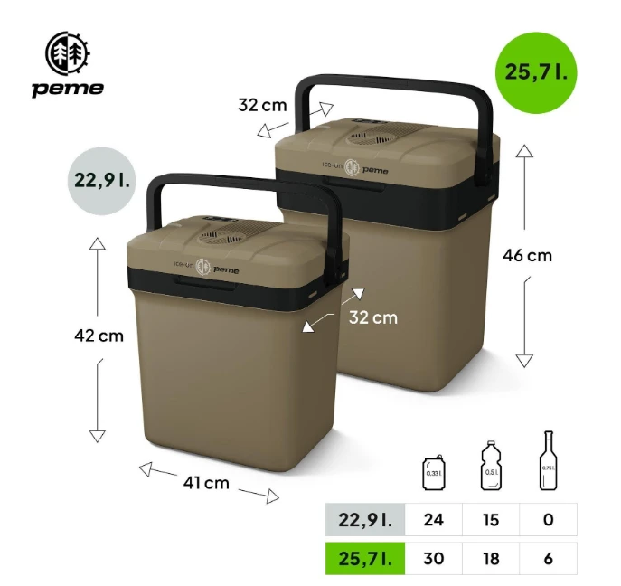 Peme Essential 32 Sand Storm kelioninis šaldytuvas aprašymas - Prekės nuotrauka