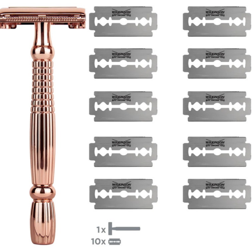 Wilkinson Sword Intuition Double Edge Rose Gold (skustuvas) + 10 peiliukų aprašymas - Prekės nuotrauka