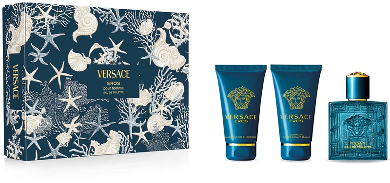 Kvepalų rinkinys vyrams Versace Eros Pour Homme, (EDT, 50 ml + dušo želė, 50 ml + balzamas po skutimosi, 50 ml) aprašymas - Prekės nuotrauka