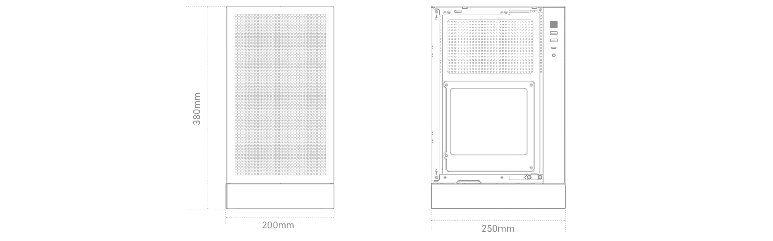 Žaidimų kompiuterio korpusas Deepcool CH170 DIGITAL | Juodas | Mini ITX | ATX PS2 | Be maitinimo šaltinio aprašymas - Prekės nuotrauka
