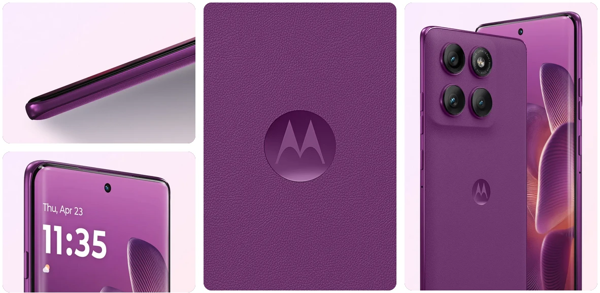 Išmanusis telefonas Motorola Edge 60 Pro (5G) 6.7'', 12/512GB, 6000 mAh, IP68, eSIM, Violetinis aprašymas - Prekės nuotrauka