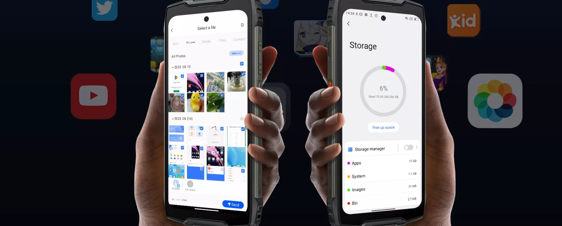 Išmanusis telefonas Blackview BV9300 Pro | 12/256 GB | juodos spalvos aprašymas - Prekės nuotrauka