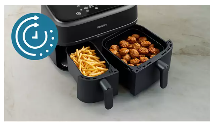 Gruzdintuvė Philips 3000 serija „Airfryer“ su dviem krepšeliais NA352/04 aprašymas - Prekės nuotrauka