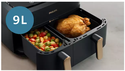 Gruzdintuvė Philips 3000 serija „Airfryer“ su dviem krepšeliais NA352/04 aprašymas - Prekės nuotrauka
