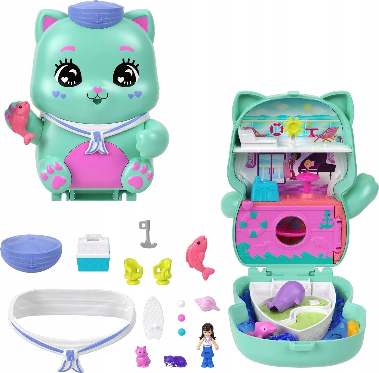 Mattel Polly Pocket katės kruizo figūrėlės rinkinys aprašymas - Prekės nuotrauka