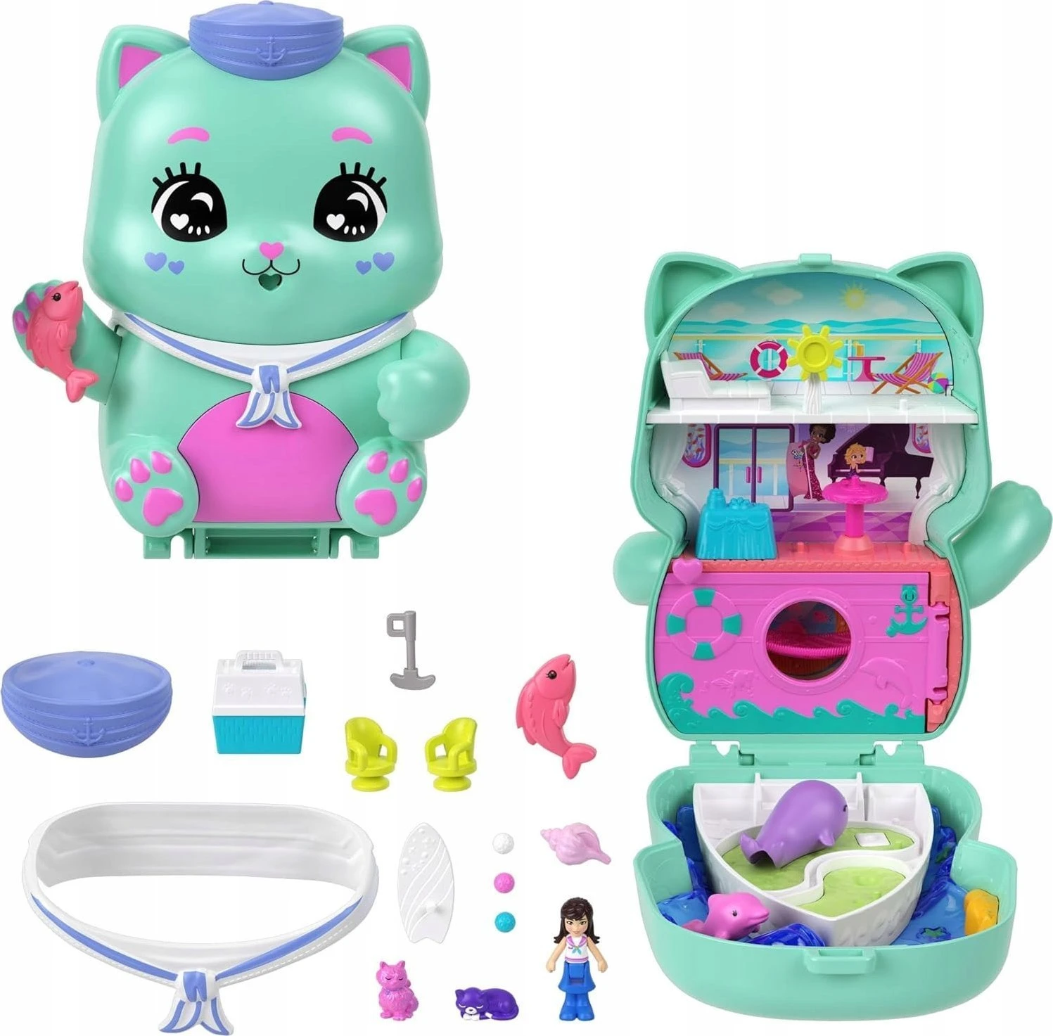 Mattel Polly Pocket katės kruizo figūrėlės rinkinys aprašymas - Prekės nuotrauka