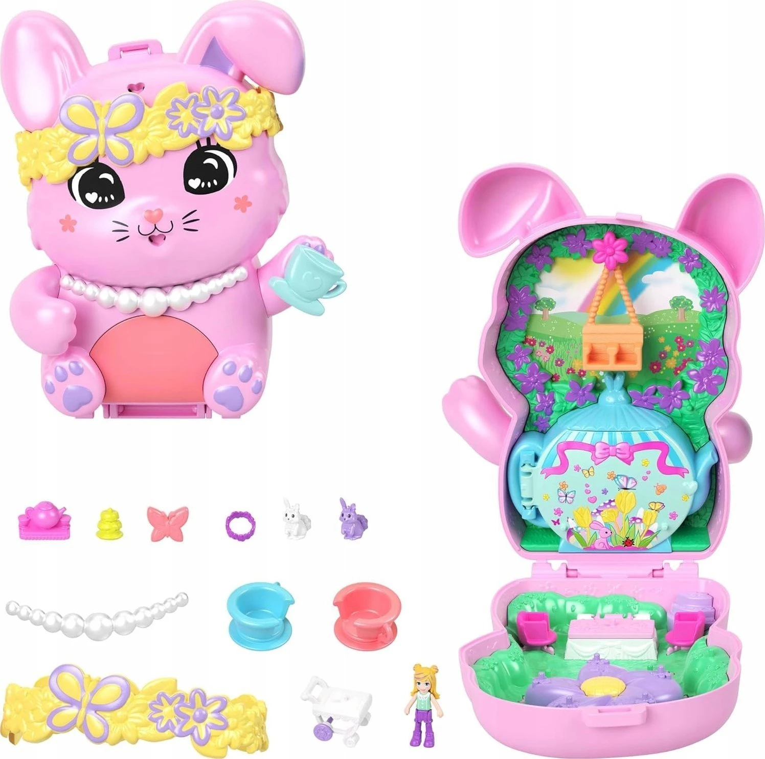 Mattel Polly Pocket triušio arbatėlės rinkinys aprašymas - Prekės nuotrauka