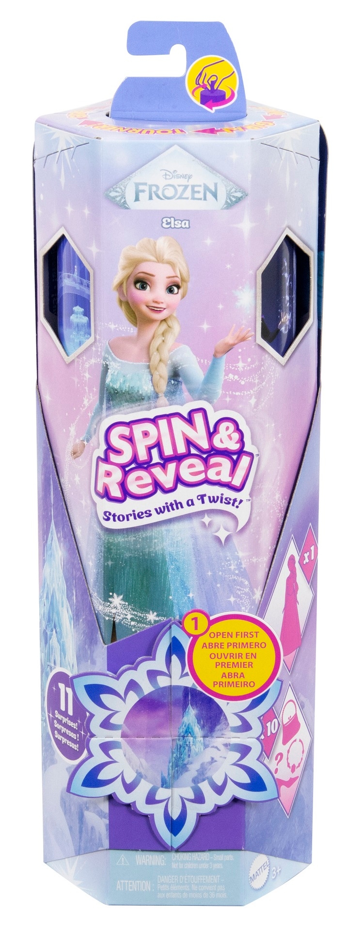 Mattel DISNEY FROZEN SPIN and REVEAL Elzos siurprizų rinkinys (JBG59) aprašymas - Prekės nuotrauka
