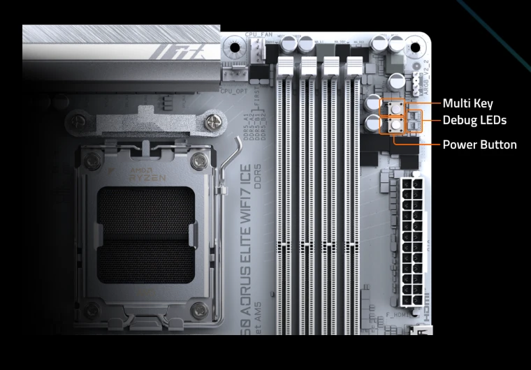 Pagrindinė plokštė GIGABYTE B850 AORUS ELITE WIFI7 ICE aprašymas - Prekės nuotrauka