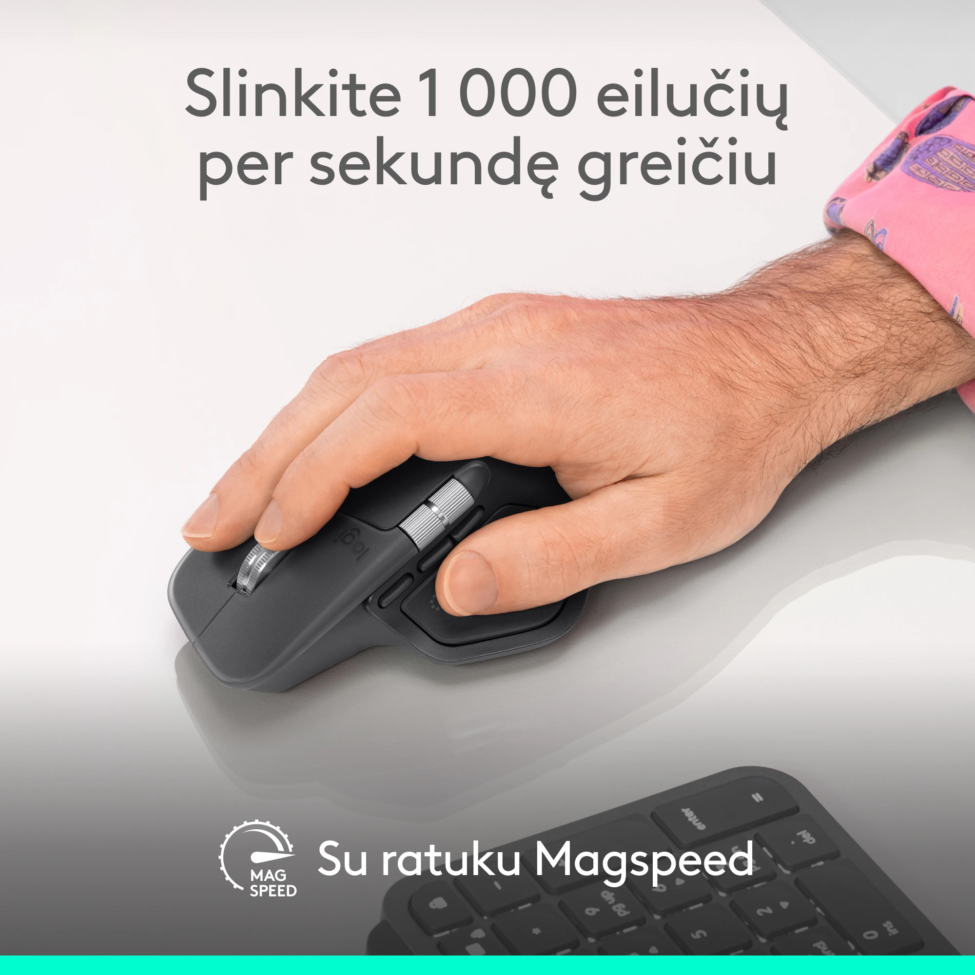 Logitech MX Master 4 belaidė pelė | spalva: pilka (Graphite) - 910-007562 aprašymas - Prekės nuotrauka