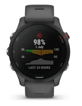Išmanusis laikrodis Garmin Forerunner 255, Skalūnų  pilkos spalvos aprašymas - Prekės nuotrauka