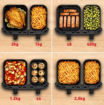 Gruzdintuvė Tefal Dual Easy EY9428E, dviejų skyrių, 11 l aprašymas - Prekės nuotrauka