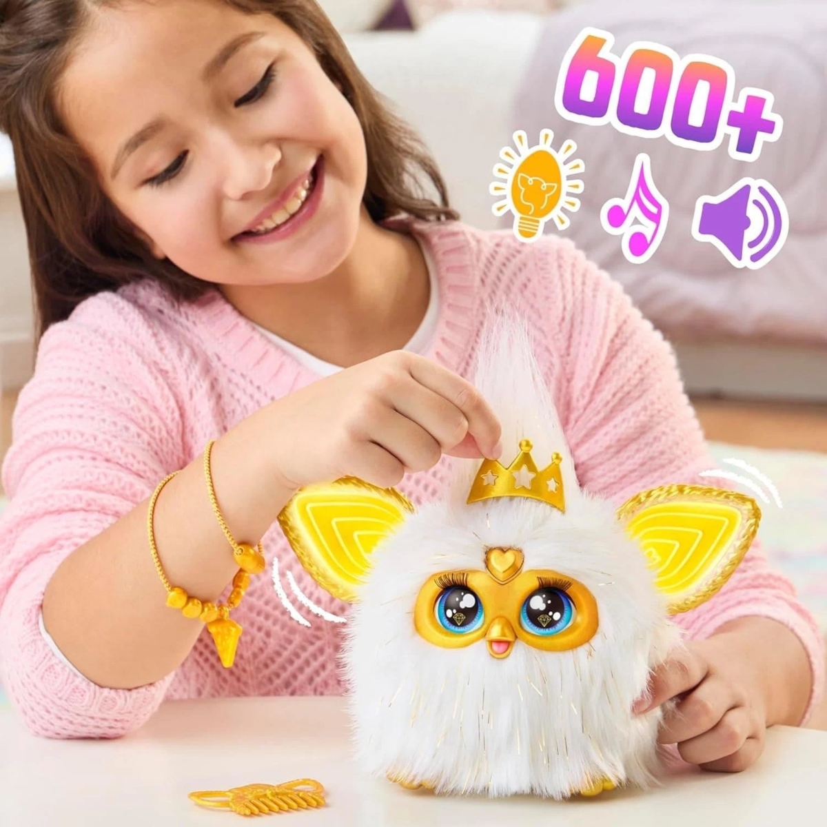 Minkštas interaktyvus žaislas Furby Gold Glam aprašymas - Prekės nuotrauka