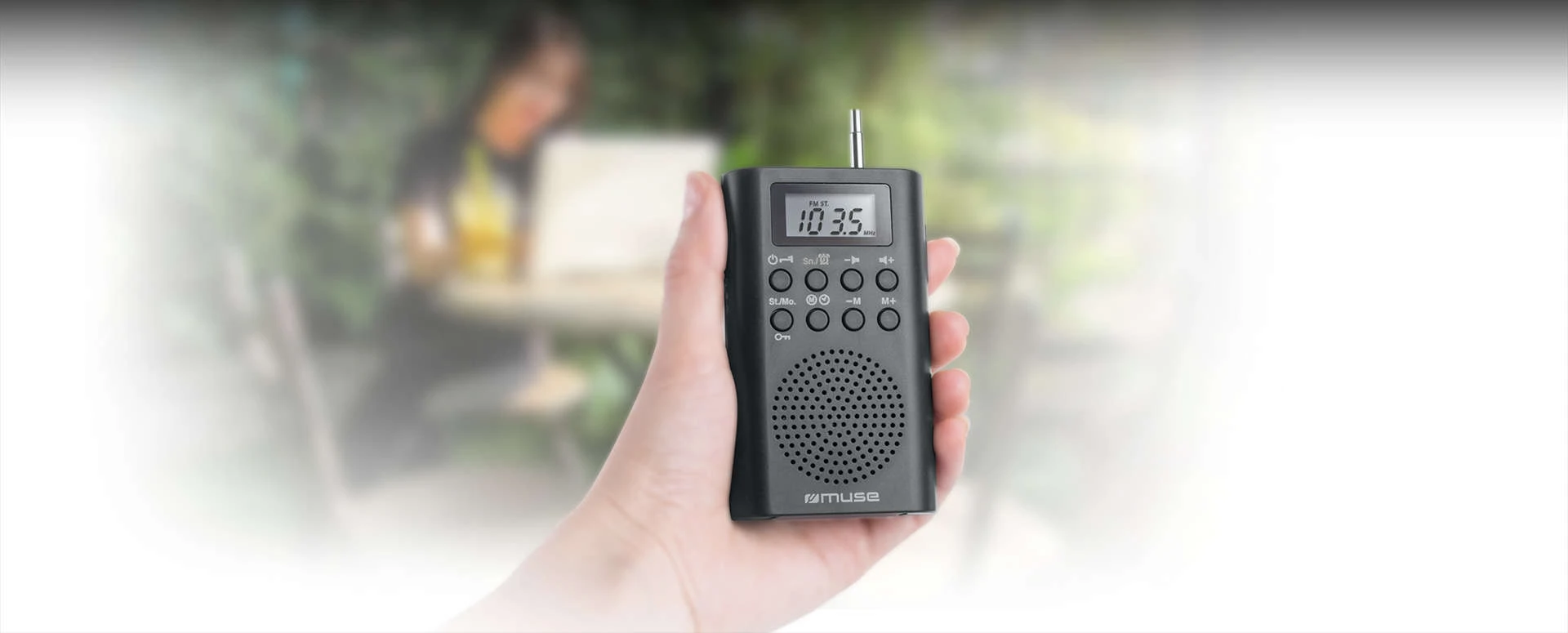 Muse M‑03 R kišeninis FM PLL radijas su žadintuvu aprašymas - Prekės nuotrauka