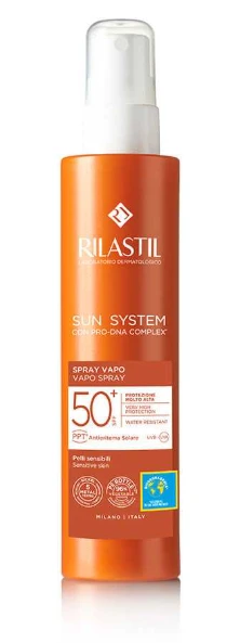 Rilastil Sun System apsaugantis nuo saulės purškiklis Spf50+, 200 ml aprašymas - Prekės nuotrauka